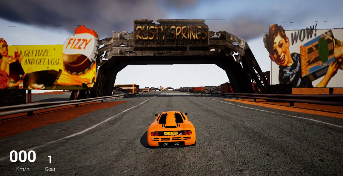 The track "Rusty Springs" from "The Need For Speed" in the progress of being reworked for "High Stakes" - Featuring an orange McLaren F1 by Alex.Ka.