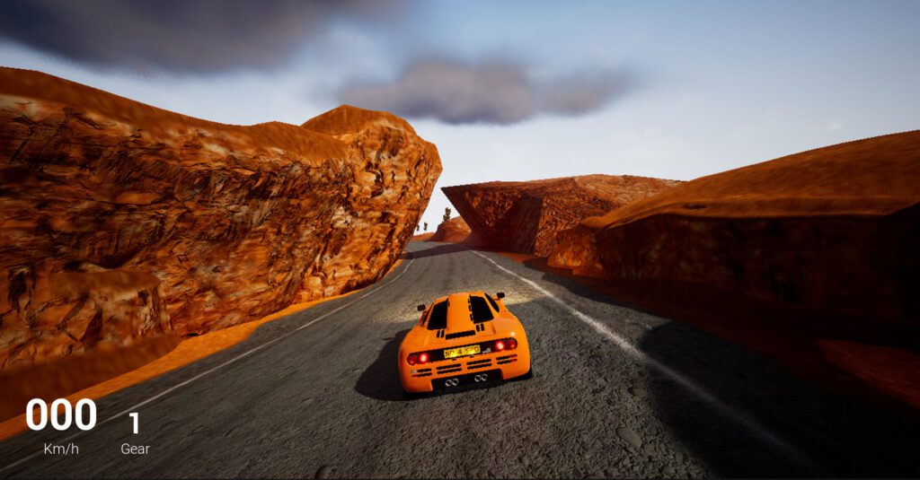 The track "Rusty Springs" from "The Need For Speed" in the progress of being reworked for "High Stakes" - Featuring an orange McLaren F1 by Alex.Ka.