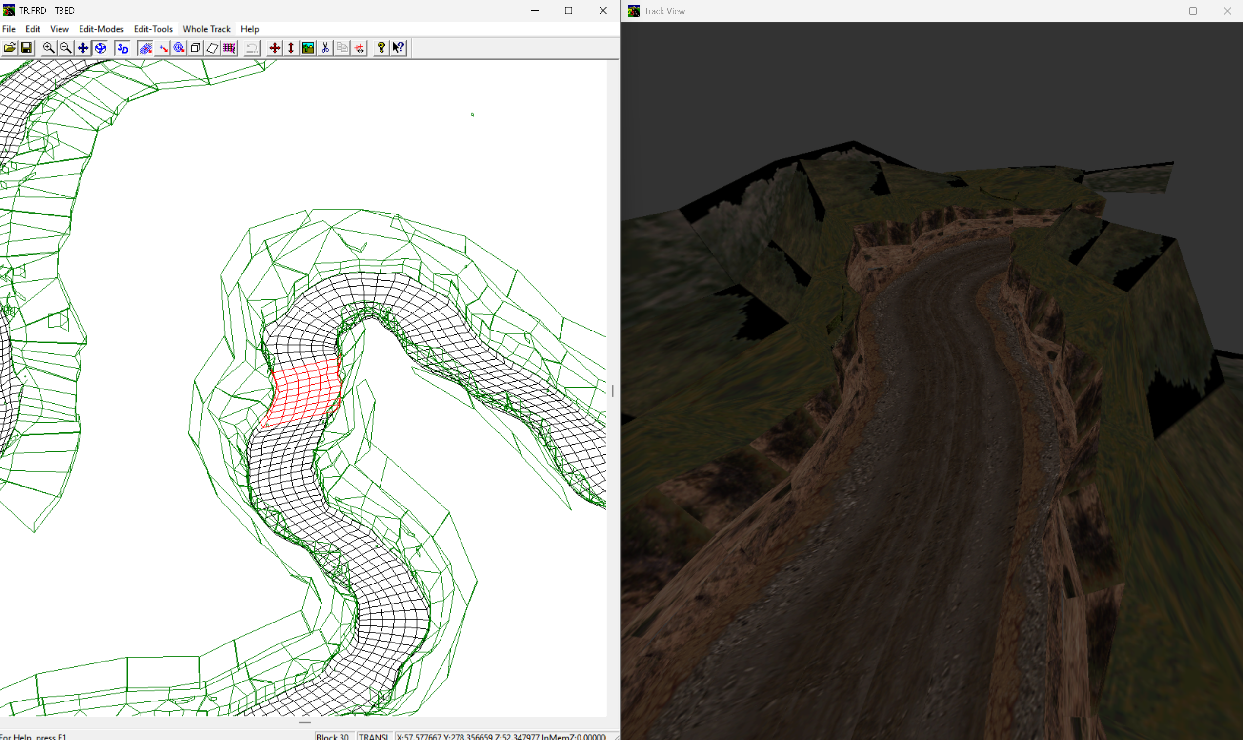 creating FRD track file for NFSHS